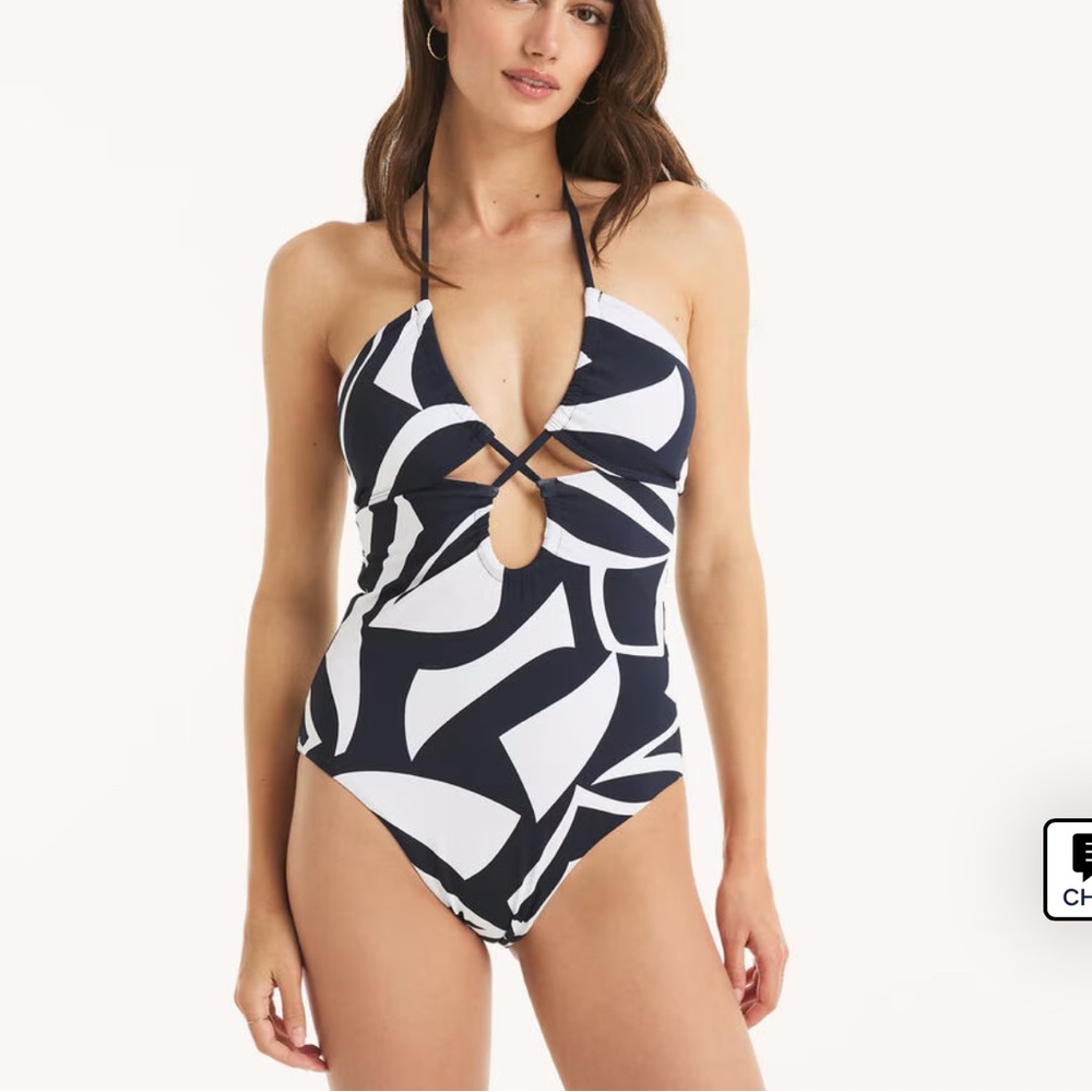 New NAUTICA WOMENS SIZE XL Printed one piece Swimsuit Swim